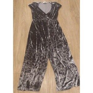 Urban Outfiters Silver Velvet Jumpsuit Size M